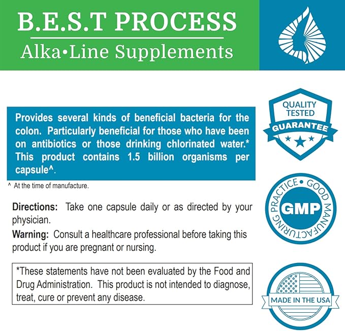 Alkadophilus (12 Pack) Best Process Alkaline — No Refrigeration Probiotic &amp Prebiotic Digestive Supplement — 1.5 Billion CFU of Good Bacteria &amp Beetroot
