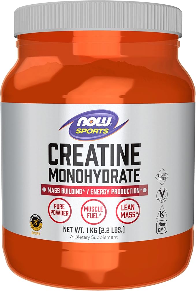 NOW Foods Sports Nutrition Creatine Monohydrate Powder Mass Building*/Energy Production* 2.2-Pound