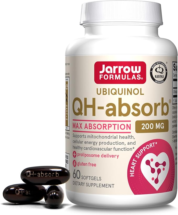 Jarrow Formulas QH-Absorb 200 mg - High Absorption Co-Q10 - Active Antioxidant Form &amp MagMind Brain Health with Magtein (Magnesium L-Threonate) Dietary Supplement
