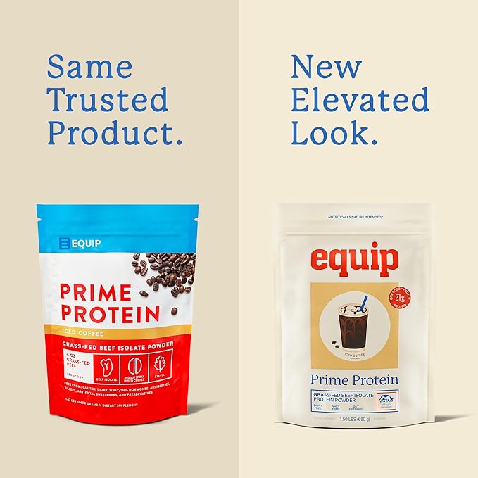Equip Foods Prime Protein Powder | Clean Grass Fed Beef Protein Powder | Carnivore Protein Isolate | Paleo Keto Friendly Gluten &amp Dairy Free | Helps Build &amp Repair Tissue | 30 Servings Ice
