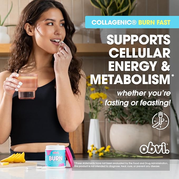 Obvi Collagenic Burn PM &amp Multi Collagen Burn Fast Bundle | Nighttime Collagen with Ashwagandha GABA Melatonin + Hydrolyzed Collagen Peptides | Keto &amp Gluten-Free