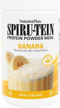 NaturesPlus SPIRU-TEIN Banana - 1.2 lbs - Plant-Based Protein Shake - Non-GMO Vegetarian Gluten Free - 16 Servings