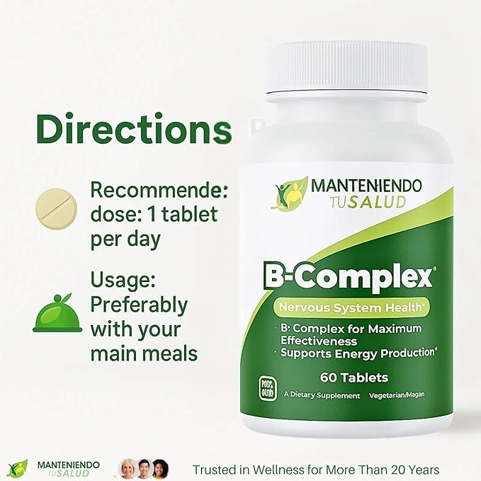 B-Complex Energy Production Vitamin Supplement 60 Tablets