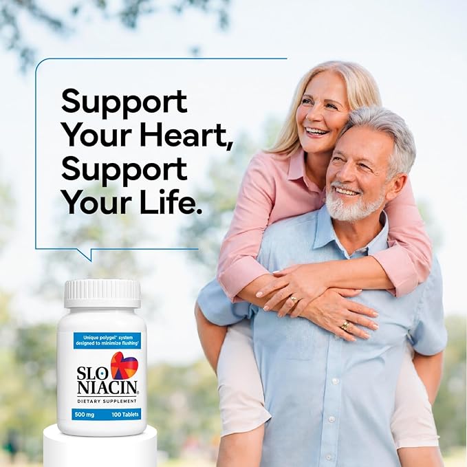 Kinara Slo Niacin 500mg Flush Free 100 Capsules/Tablets 6-Pack Vitamin B3 Heart &amp Nutritional Health Energy Production Circulation Skin Pill Organizer