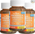 60 Billion Probiotic and Prebiotic for Women and Men - 19 Strains 5 Organic Prebiotics for Gut Digestive &amp Immune Health Supports Diarrhea Gas Bloating Non-GMO – Made in USA丨180 Caps