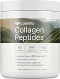 Collagen Peptides Powder Grass-Fed Pasture-Raised Hydrolyzed Collagen Powder Type I &amp III Hair Nails Skin and Joints Non-GMO Paleo &amp Keto Unflavored 16 Fl oz. 45 Servings