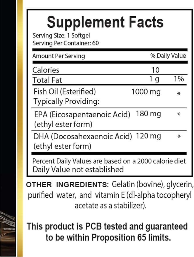 Fish Oil Omega 3 Supplements - May Support Eye Health Omega 3 Fish Oil Supplements Immune Support Supplement Omega 3 Fatty Acid Daily Supplement - 2 Bottles 120 Capsules