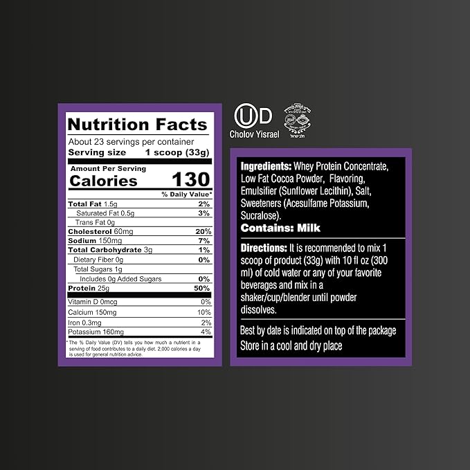 Cookie and Cream and Unflavored Whey Protein Bundle – Gluten-Free Kosher Post-Workout Recovery 26g &amp 25g Protein