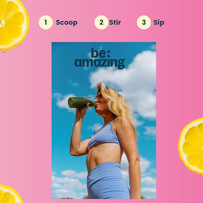 BE AMAZING Super Greens Powder with Prebiotics Digestive Enzymes &amp Antioxidants 35 Fruits &amp Veggies Electrolytes &amp Fiber Vegan Gluten Free Juice &amp Smoothie Mix Pink Lemonade 25