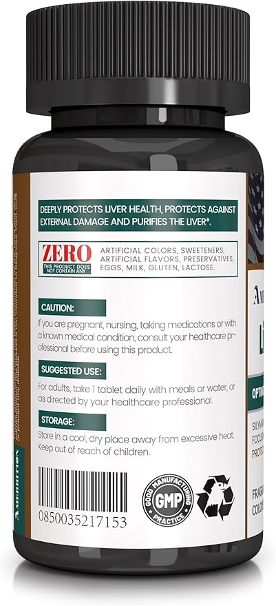 Liver Support Supplement with Milk Thistle Silymarin Artichoke Extract Turmeric - Optimal Liver Function and Digestive Health – 60 Tablets