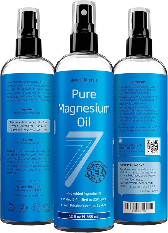 Seven Minerals Pure Magnesium Oil &amp Soothing Relief Magnesium Lotion