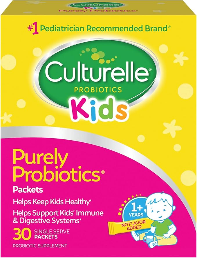 Culturelle Kids Daily Probiotic Packets 30ct + Veggie Fiber Gummies Digestive &amp Immune Health Support
