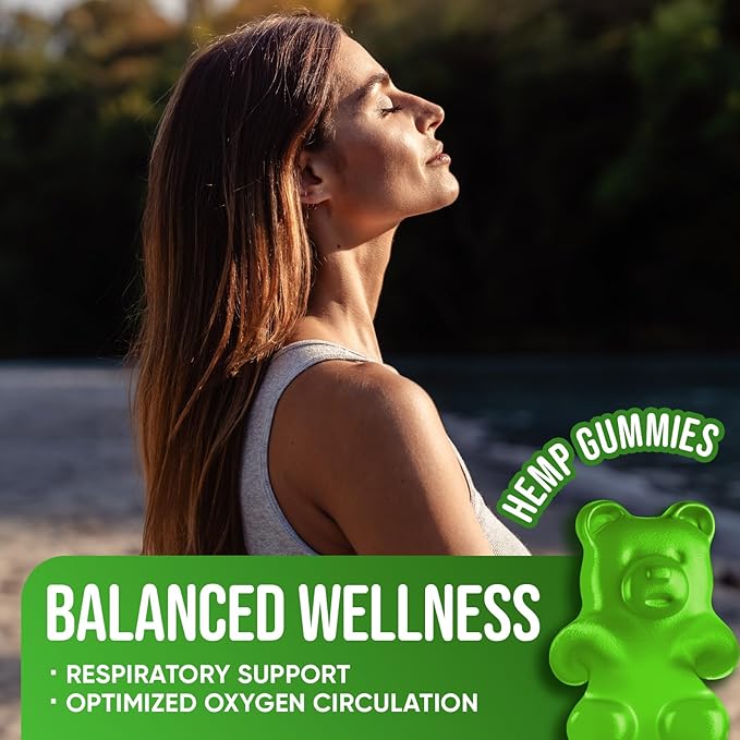 JOYLI Nutrition Hemp Gummies &amp Lung Cleanse Support – Mullein Leaf Reishi Mushroom &amp Vitamins A C D E – Vegan Sugar-Free Non-GMO Clean Lung Supplement – 60 Gummies for Respiratory Health
