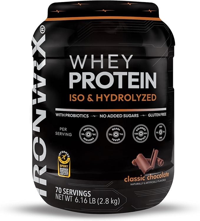 100% Hydrolyzed Whey Protein Isolate | 30g Protein 7.4 g BCAAs | Chocolate | Informed Sport Certified Banned Substance Free | Low Carb Keto Friendly Fast Absorbing Powder | 70 Servings