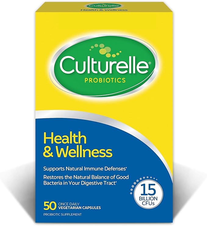 Culturelle Pro Strength Daily Probiotic Digestive Health Capsules 60 Count &amp Health Wellness Daily Probiotic Supplement 50 Count Bundle