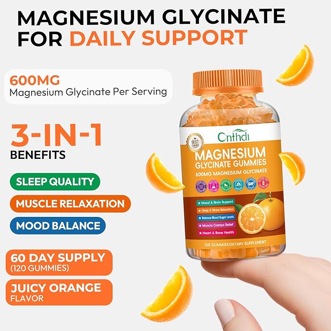 Magnesium Glycinate Gummies High Absorption Magnesium Gummies Calcium Vitamin B6 D3 Sugar Free Chews for Adults &amp Kids Relaxation Stress Relief Night Rest