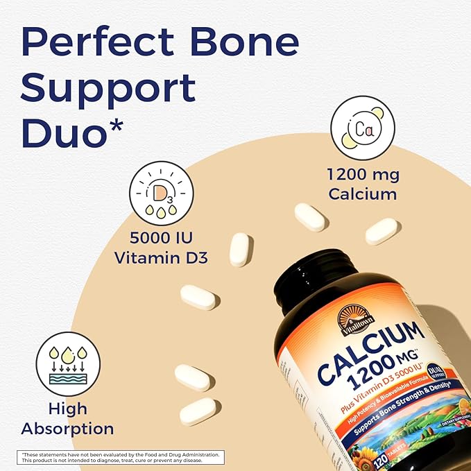 Vitalitown Calcium Magnesium &amp D3 Bundle: High Absorption Calcium for Bone &amp Immune Support with Gentle Stomach Magnesium Complex NSF Certified