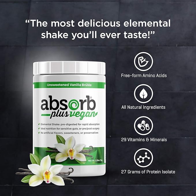 Vegan Elemental Shake – Powdered Blend Natural Ingredients Non-GMO Gluten-Free Organic Sprouted Rice Protein - Smooth Easily Mixable Formula (2.2 lbs Unsweetened Vanilla Brulée)