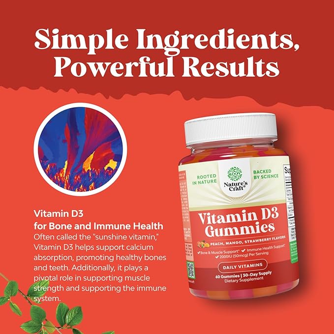 Bundle of DHEA Supplement for Hormone Balance Mood Stability Brain Function - Dehydroepiandrosterone and Vitamin D3 Gummies for Daily Wellness with 2000IU per Serving Bone Muscle &amp Immune Suppor