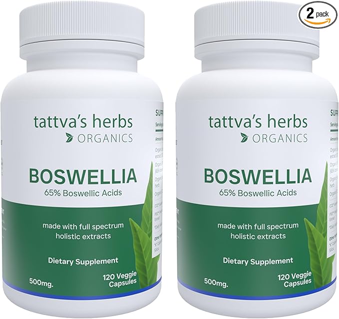 Tattva's Herbs Boswellia Serrata 500mg – Joint Support Supplement for Men &amp Women Supercritical CO2 Extract 240 Veggie Capsules (2-Pack) - 25 Years of Premium Service