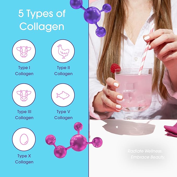 Obvi Hydration Powder | Electrolyte &amp Collagen Peptide Complex | 5 Types of Collagen with Hyaluronic Acid | Supports Skin Elasticity &amp Joint Health | Sugar-Free | Raspberry Rose 30 Servings