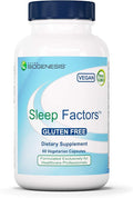 Nutra Biogenesis Sleep Factors - Sleep Aid Supplement for Adults with Melatonin Magnesium Valerian Root GABA &amp L-Theanine Sleeping &amp Rest Support - 60 Veggie Capsules