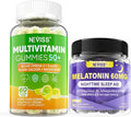 NEVISS Bundle-Melatonin Gummies 60mg+ Multivitamin Gummies for Women &amp Men 50+