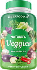 Superfood MD Veggies Supplement - 90 Veggie Capsules - Supports Energy Levels Beta Carotene Vitamins &amp Minerals - Soy Free - 90 Count