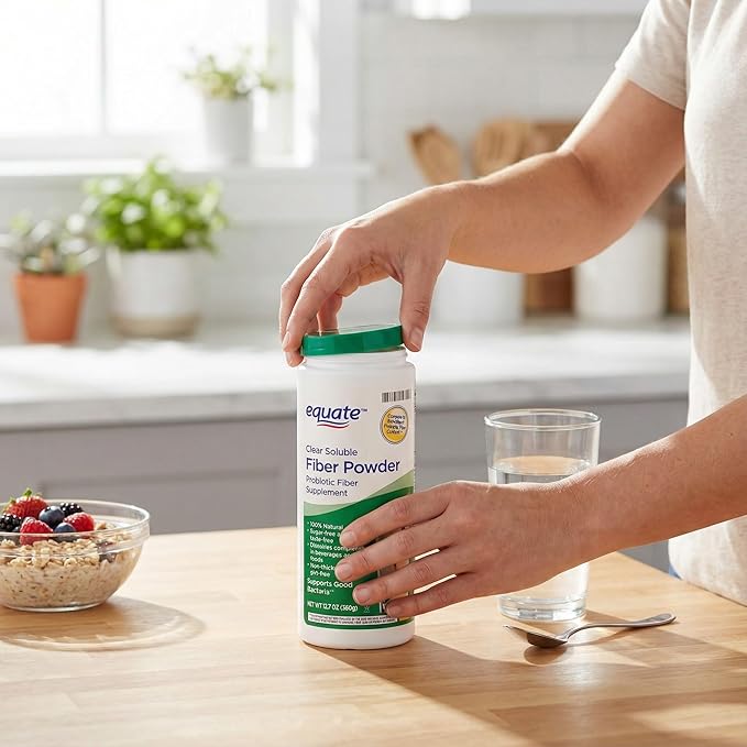 Clear Soluble Fiber Powder Prebiotic Formula Unflavored Sugar Free Easy Mix Daily Powder 12.7 oz