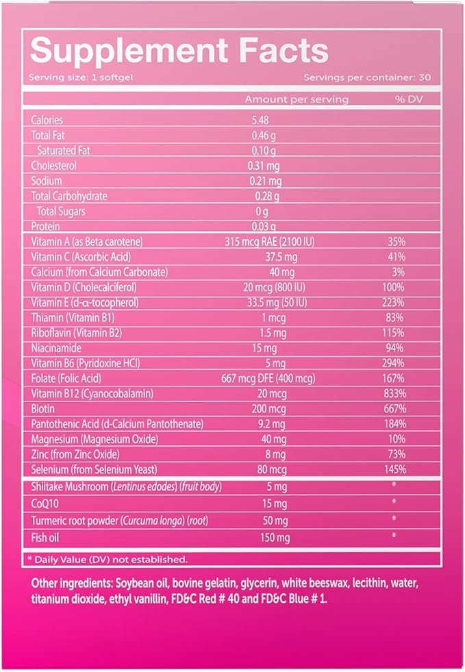 Vivioptal Women 30 Capsules CoQ10 &amp Omega-3 Multivitamin &amp Multimineral Gluten Free German Formula