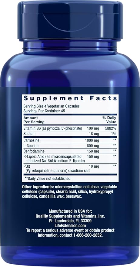 Life Extension Mitochondrial Energy Optimizer with PQQ 180 Vegetarian Capsules