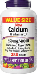 Webber Naturals Ultra Calcium with Vitamin D3 Enhanced Absorption 280 Tablets