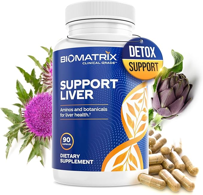BioMatrix Liver Cleanse Detox &amp Repair Artichoke Extract Liver Health Formula Liver Supplement with Milk Thistle Taurine Methionine | 1+ Month Supply for Men and Women