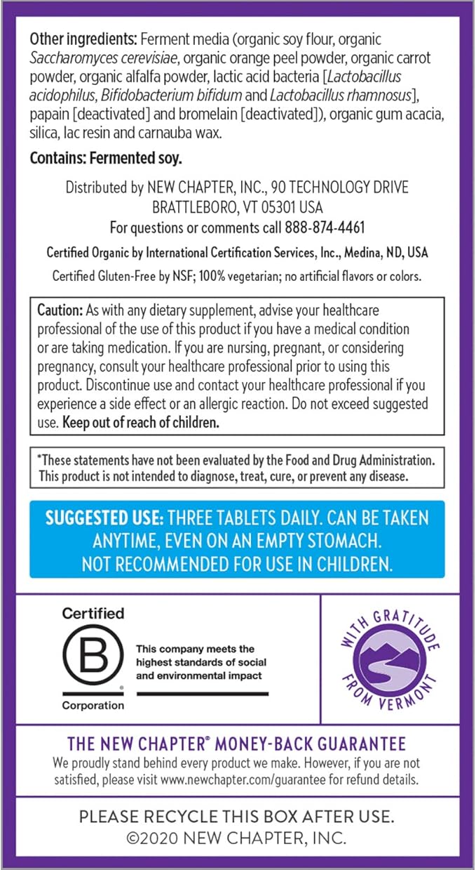 New Chapter Calming Supplement -Perfect Calm Multivitamin for Stress + Mood Support with B Vitamins + Holy + Lemon Balm + Organic Non-GMO Ingredients Basil 72 Count (Pack of 1)