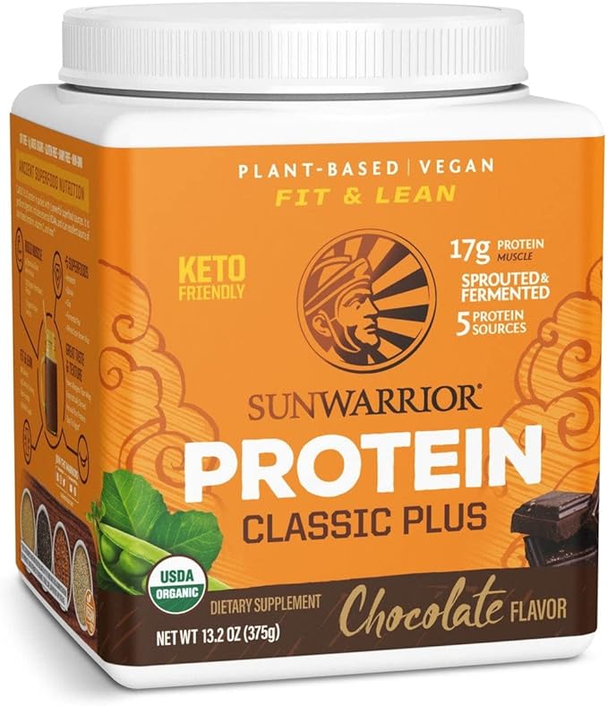 Clean Vegan Protein Powder Chocolate | Organic Protein Powder Plant Based Formula with 5 Superfood Blend Sprouted &amp Fermented | Non-GMO Low Carb Soy Dairy &amp Gluten Free (Chocolate 15 Servings