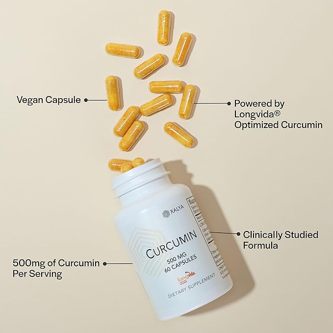 Longvida Curcumin 500 mg 60 Capsules - High Absorption 285x More Bioavailable Curcumin Supplement Non-GMO Vegan &amp Gluten Free 60 Servings