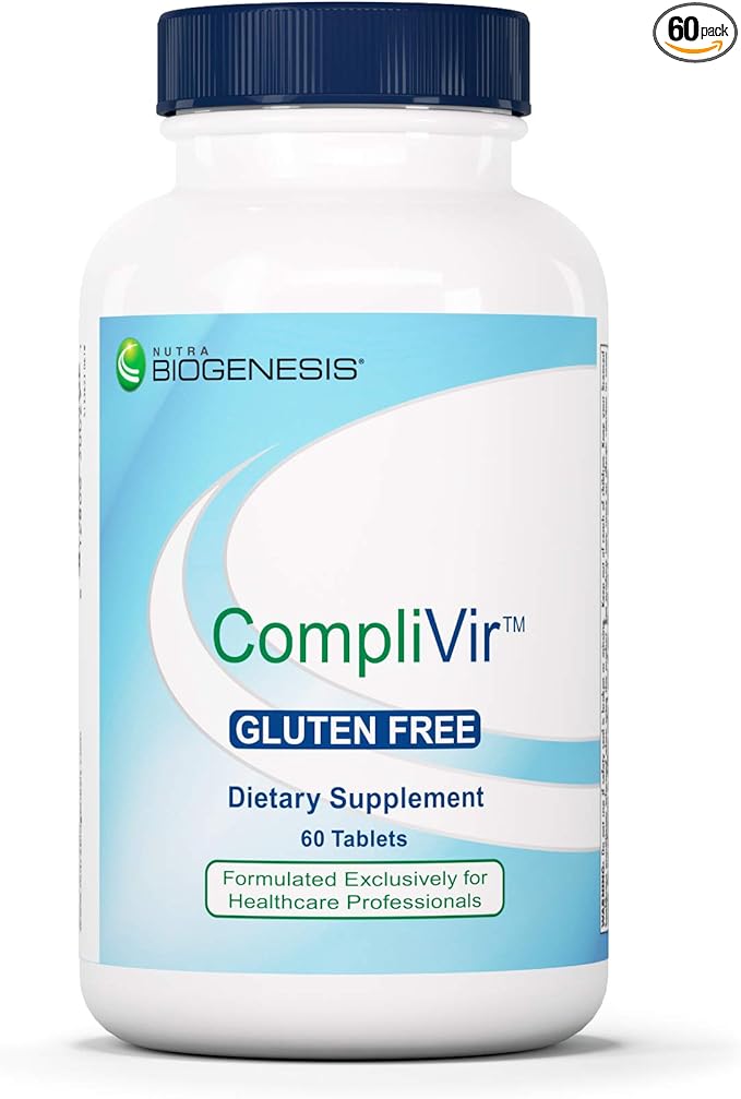Nutra Biogenesis CompliVir - Monolaurin and Zinc Supplement for Men and Women Immune Support for Adults with Vitamin C Olive Leaf Extract and Elderberry - 60 Tablets