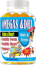 Kids Omega 3 Gummies with DHA &amp EPA – Omega 3 Supplement for Kids &amp Teens Supports Brain Focus &amp Memory Eye Health Great Taste Non-GMO 60 Count