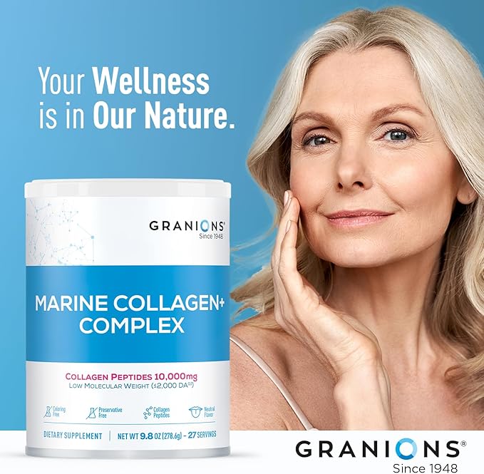 Marine Collagen Powder Unflavored - 10g Type I Hydrolyzed Collagen Peptides with Natural Acerola Vitamin C Antioxidant - Hair Skin Nails Vitamins for Women &amp Men- Pro-Aging Beauty Supplement - 9