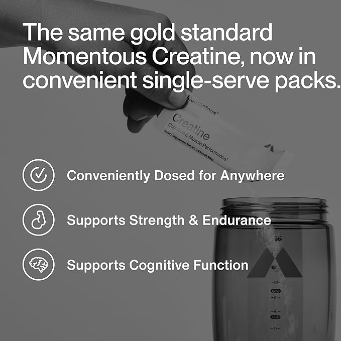 Momentous Creatine Monohydrate Powder - Creatine Powder - Supports Strength Lean Muscle &amp Recovery for Men &amp Women - NSF Certified for Sport - 5 g per Serving - 15 Servings