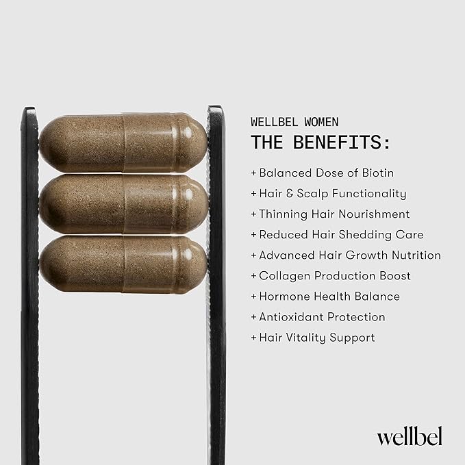 WELLBEL Women Clean Supplement for Hair Skin and Nails Vegan Gluten Free and Non GMO 90 Count (3 Pack)