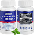 Magnesium L-Threonate3200mg/serving | High Absorption Magnesium for Brain Health Focus Calm &amp Sleep Support | Non-GMO Gluten Free Vegan Supplement for Men &amp Women