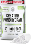 SteelFit Creapure Creatine Monohydrate Powder Unflavored - German Micronized Creatine Powder for Men &amp Women - Gym Workout Nutritional Supplements for Muscle Gain Brain Health &amp Strength Bui