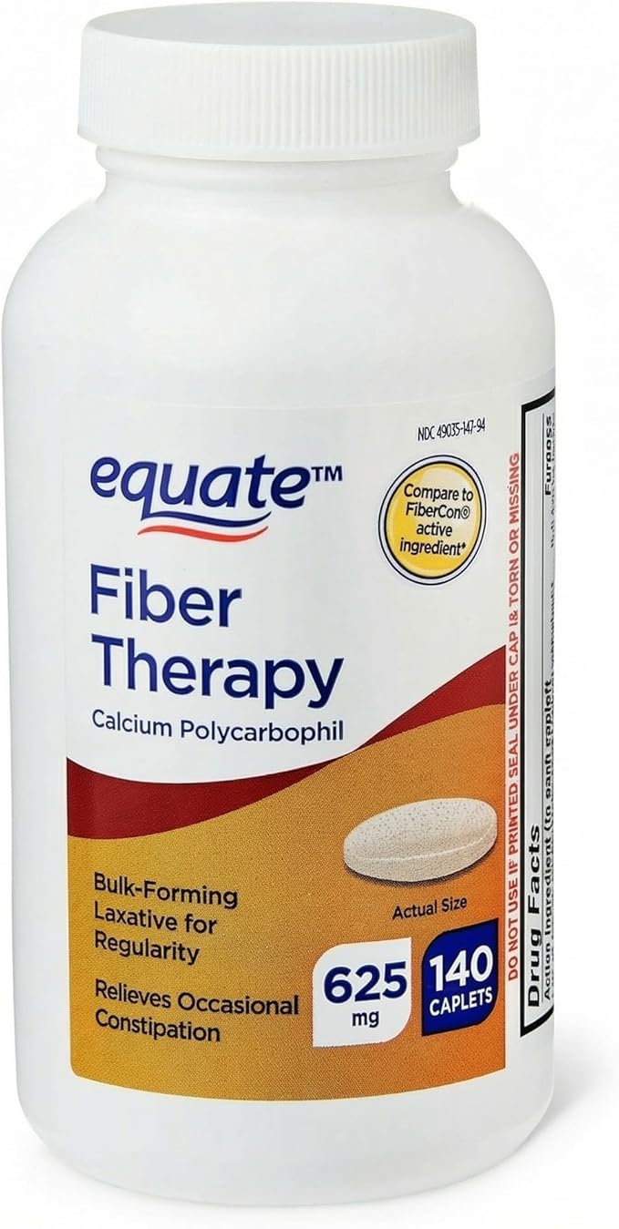 Fiber Therapy 625 mg 140 Caplets– Daily Calcium Polycarbophil Fiber Supplement
