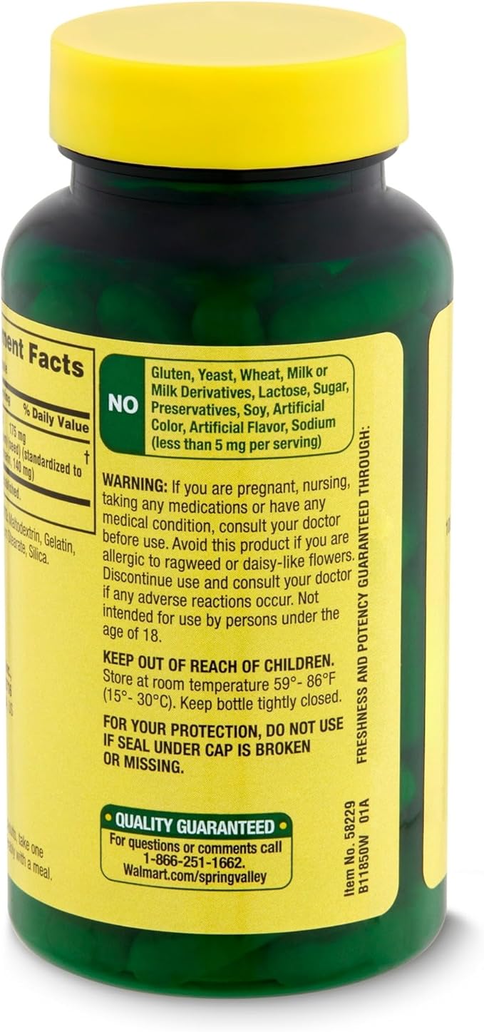 Spring Valley Milk Thistle Extract 175 mg 90 Capsules – Standardized Herbal Supplement with Silymarin Set by Basket Goods