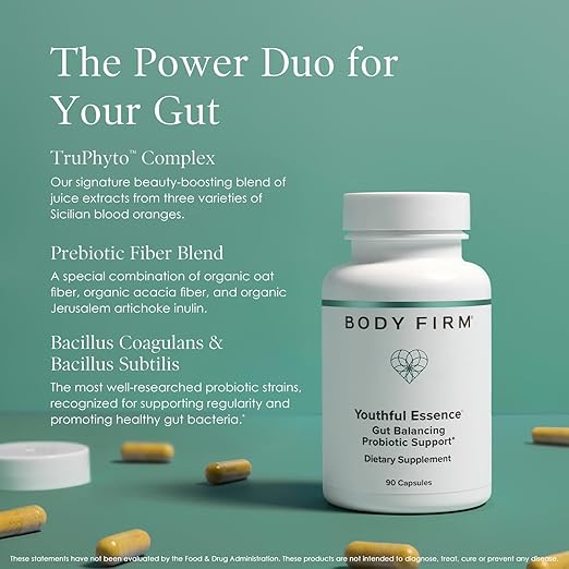 BODY FIRM Youthful Essence Gut Balancing Probiotic Support | 90 Servings