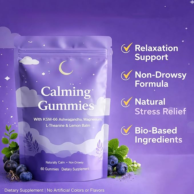 IRMI Calming Sleep Gummies with Ashwagandha Magnesium L-Theanine &amp Lemon Balm 60 Gummies