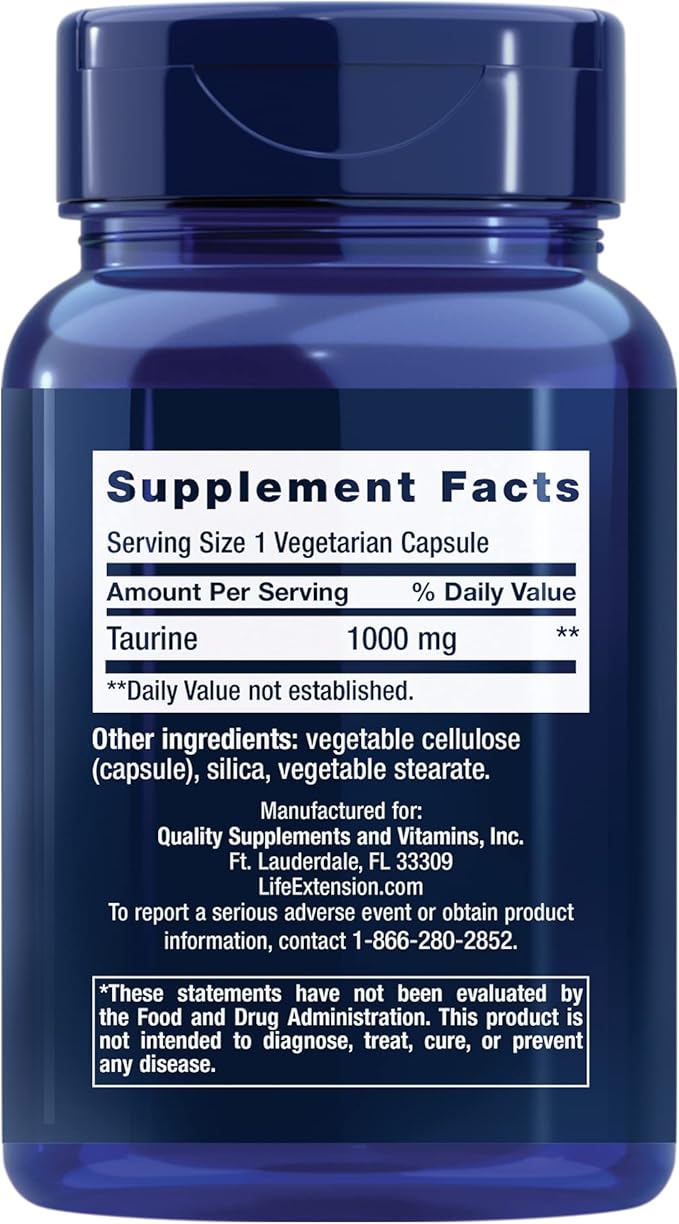 Life Extension Optimized Resveratrol Elite 60 Capsules &amp Taurine 1000mg 90 Capsules Bundle
