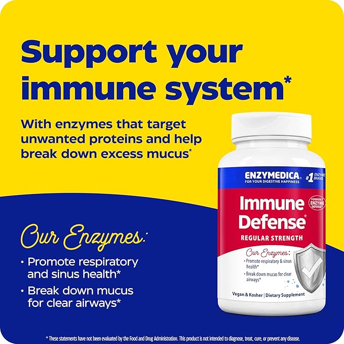 Enzymedica Immune Defense Regular Strength Proteolytic Enzymes for Immune Support 120 Count