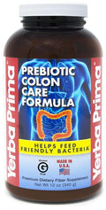 Yerba Prima Prebiotic Colon Care Formula Powder 12 oz - Natural Psyllium Fiber FOS Magnesium Selenium - Non-GMO Gluten Free Vegan Daily Supplement for Men &amp Women
